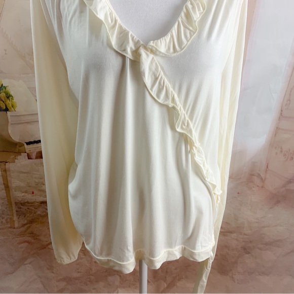 NEW J Crew Ruffle Faux Wrap Blouse in Ivory - Picture 4 of 11
